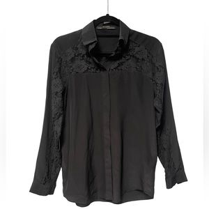 Allsaints Women's Black Boo Lace Shirt Size:2
